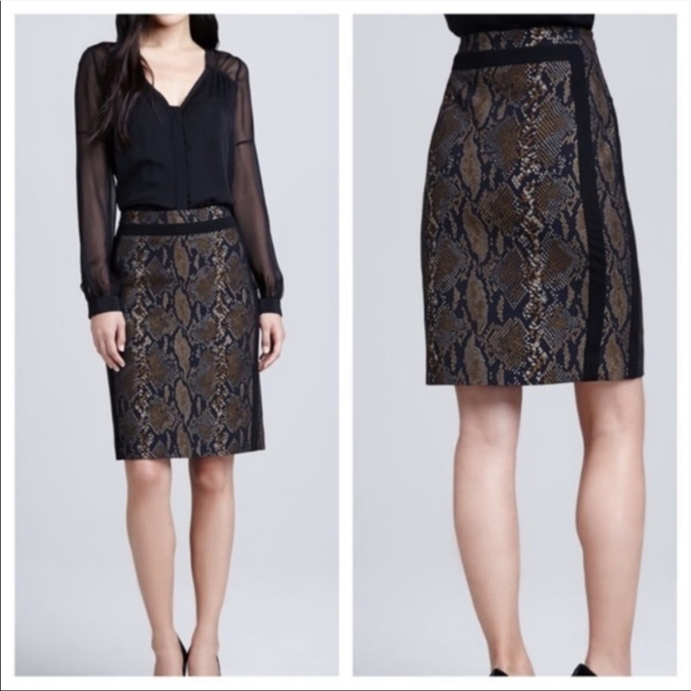 DVF Panel Marta Framed Python Skirt Size 10